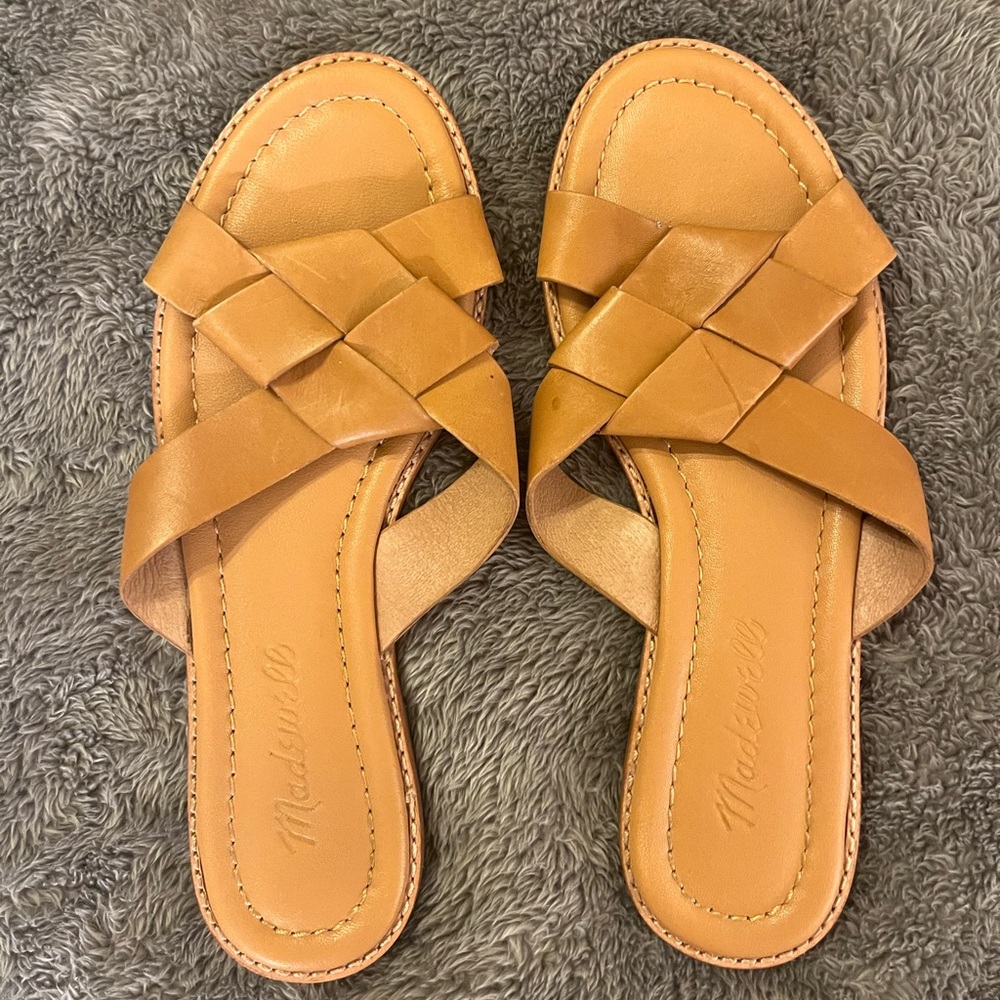 Madewell Brown leather Slides